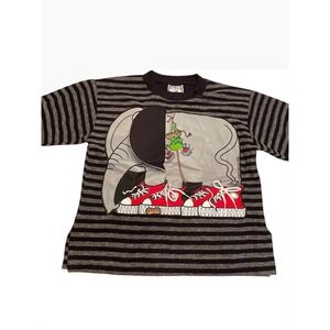 Vintage 1998 Zoodles Striped 3D Elephant Sneakers Toddler Size 4T 90s Mae in USA